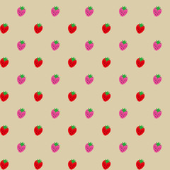 いちごの背景画像（背景ベージュ）