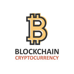 Bitcoin Icon on white background