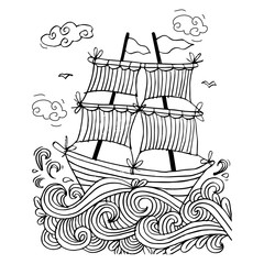 Sketch of a sailboat