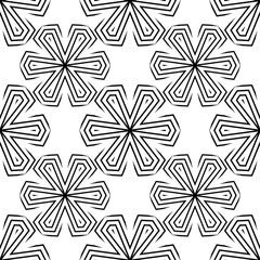 Modern stylish texture. Repeating geometric tiles, linear grid. Contemporary graphic design. Odered background. Black and white tile. Vector seamless pattern.