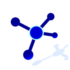 The blue symbol of connection on the white background