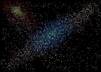 Fototapeta na wymiar The night sky with shape of galaxy, illustration vector