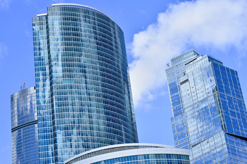 Obraz premium The high-rise section the complex Moscow-city, Moscow, Russia July 2017