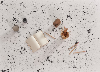 black spot desk office and architect table in the office.