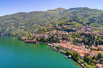 Fototapeta na wymiar Dervio - Lago di Como (IT) - Vista aerea