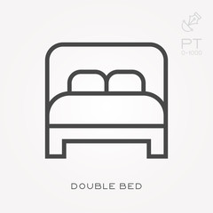 Line icon double bed