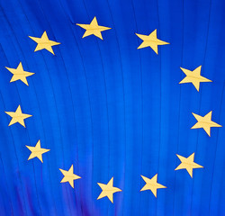 The world's largest flag of the European Union in the sky