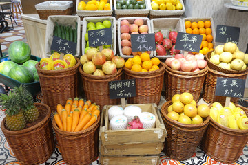 Fresh fruits at a market