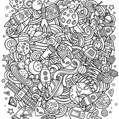 Cartoon vector doodles Space illustration