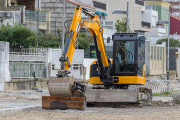 excavator at construction site