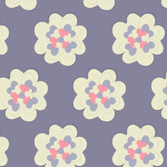 
vector seamless pattern flowers and leaves  
 
