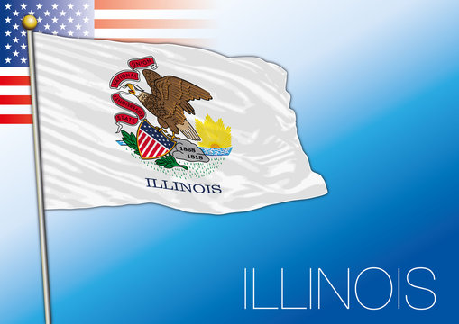 Illinois federal state flag, United States
