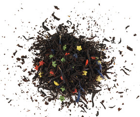 festive black tea isolated on white