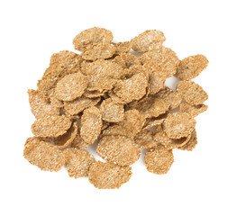 wholegrain flakes isolated on white