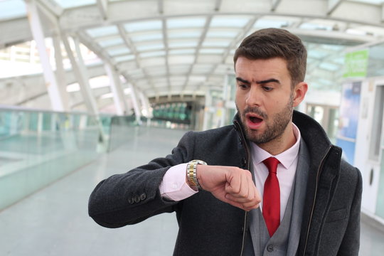 Man Arriving Late To An Appointment 