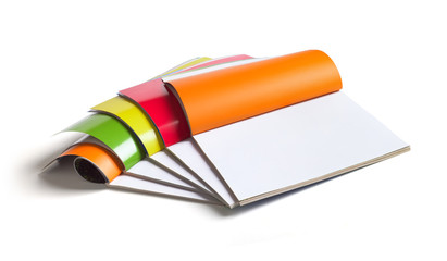 Magazines isolated on white background