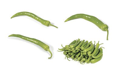 Green peppers isolated on white