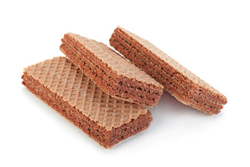 Brown wafers stick on white