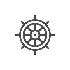 Ship steering wheel line icon