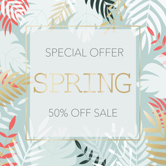 Creative banner offering spring sales