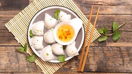 dumpling and sauce