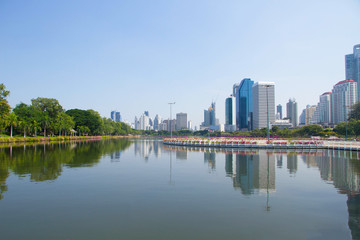 Fototapeta na wymiar City and river in Bangkok Thailand 