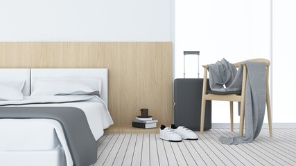 Bedroom interior space minimal - 3d rendering