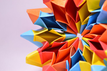 Colorful paper origami close up detail - obrazy, fototapety, plakaty