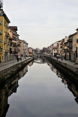 Naklejka na ściany i meble Naviglio grande in Milan, Italy