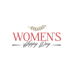 Happy women's day. Minimalist design - badge, sticker, for gifts for the spring holiday, for postcards, corporate styles, for sales