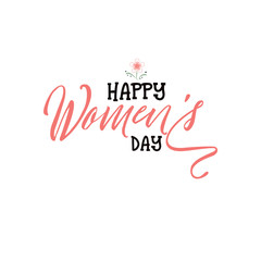 Happy women's day. Minimalist design - badge, sticker, for gifts for the spring holiday, for postcards, corporate styles, for sales