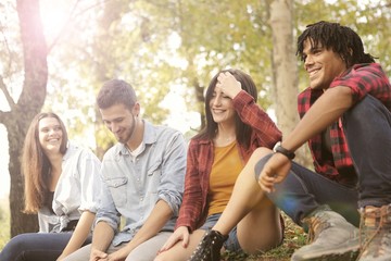 Laughing with friends