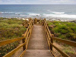 Stairs to the beach at Moses Rock Road carpark near Margaret River, Western Australia