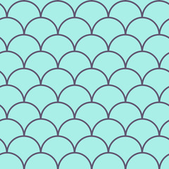 Fish scale seamless pattern. Reptile, dragon skin texture. Tillable background for your fabric, textile design, wrapping paper, swimwear or wallpaper. Blue mermaid tail with fish scale underwater. © Holo Art