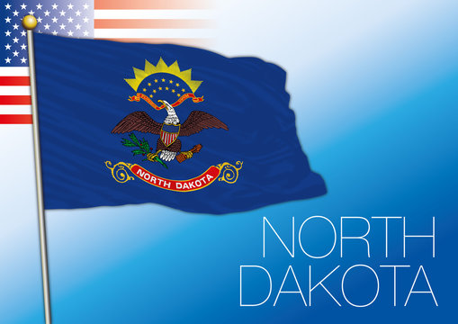 North Dakota federal state flag, United States