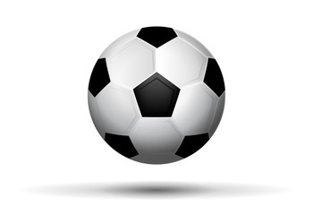 Soccer ball on white background