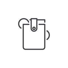 Wallet outline icon. linear style sign for mobile concept and web design. Purse with money simple line vector icon. Symbol, logo illustration. Pixel perfect vector graphics