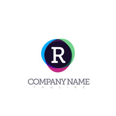 r modern letter logo template