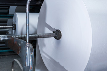 Big rolls with white paper ready to print.