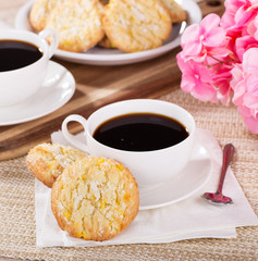 Lemon crackle cookies and a cup of coffee