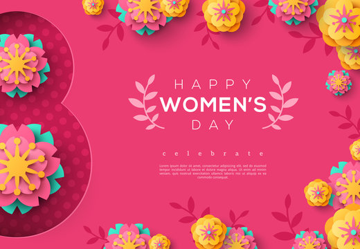 International Women day pink banner