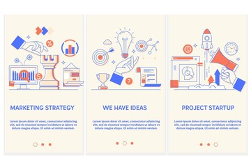 Fototapeta premium Marketing Strategy. We have idea, easy to use and highly customizable.Project Startup modern vector illustration concept, isolated on white background.