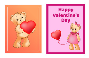 I Love You and Me Teddy Bears Vector