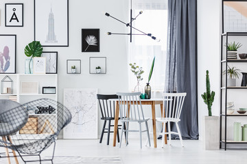 Modern lamp above table