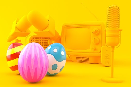 Media background with easter eggs