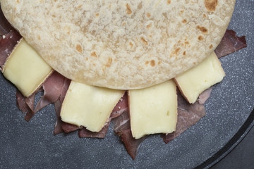 street food on black grid