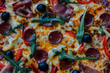 rustic pizza closeup