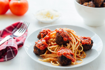 pasta and meatballs