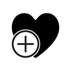 Obraz premium heart and plus. simple silhouette