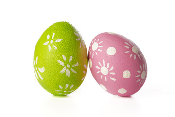 easter eggs isolated on white